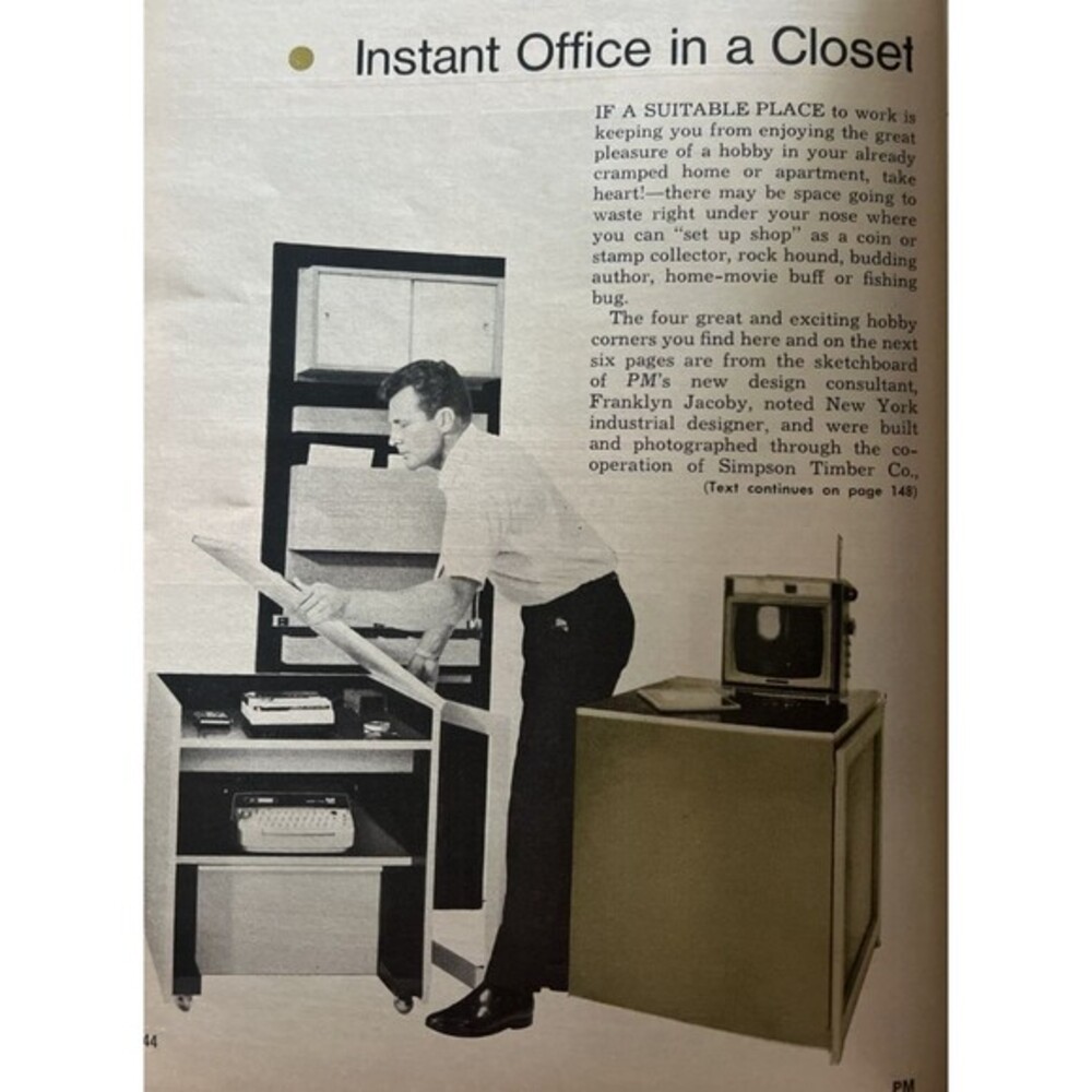 Instant Office in Closet 1961 HowTo Build PLAN Fold Bookcase/Table INSTRUCTIONS